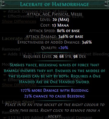PoE Lacerate of Haemorrhage Build 3.25
