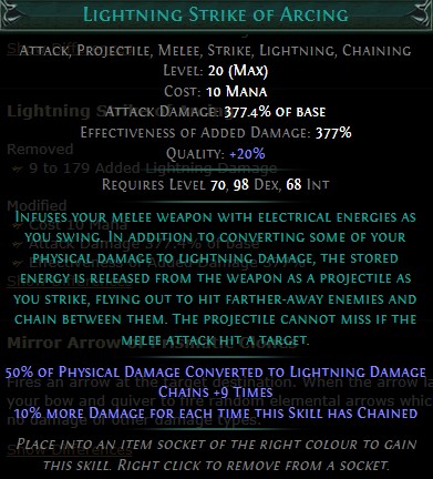 PoE Lightning Strike of Arcing Build 3.25