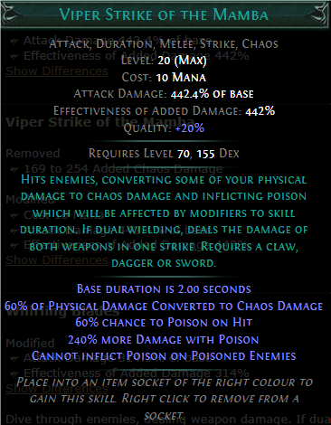PoE Viper Strike of the Mamba Build 3.25